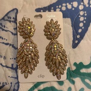 Vintage clip chandelier earrings